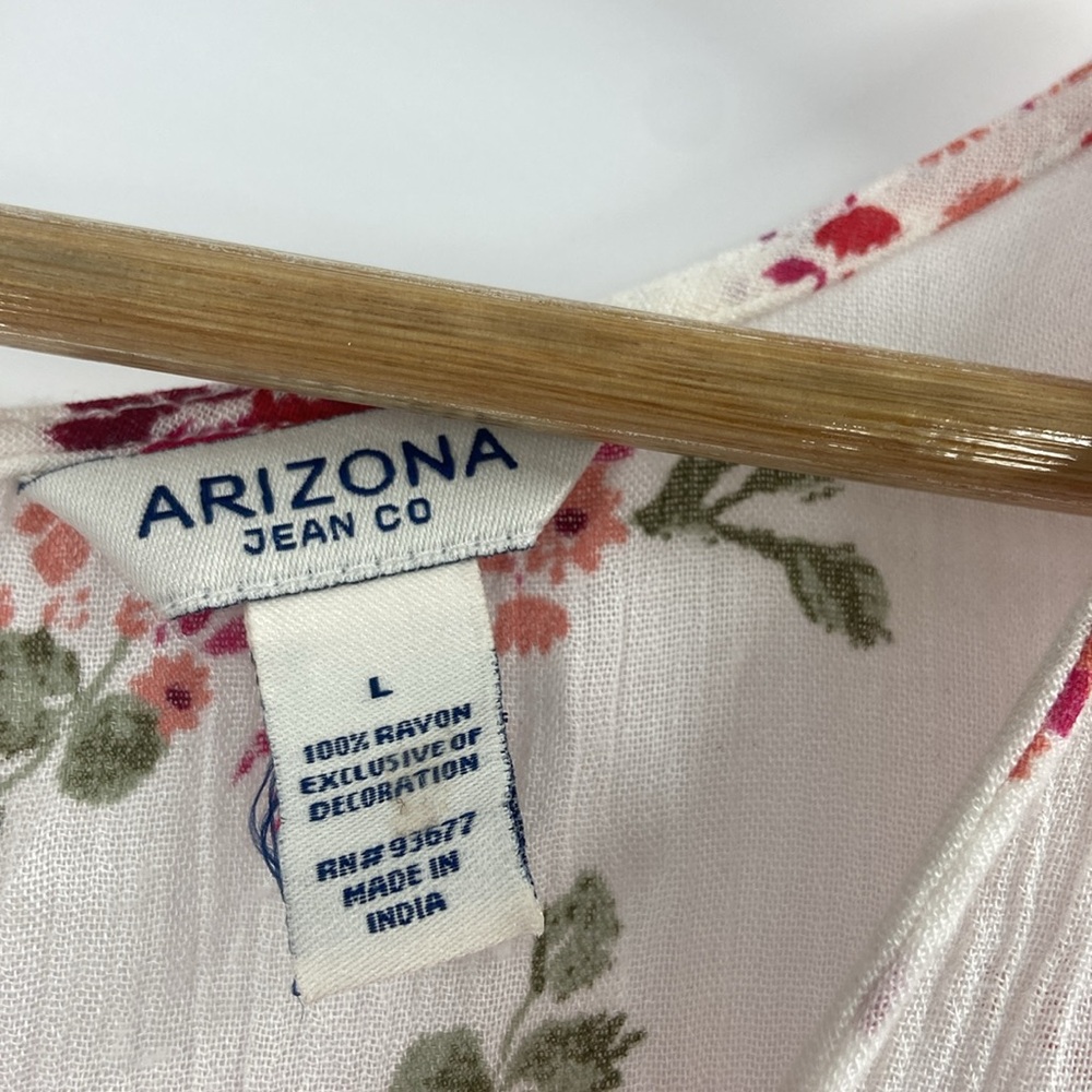 Arizona Jean Company floral tiered flouncy baby doll top large - Picture 7 of 13